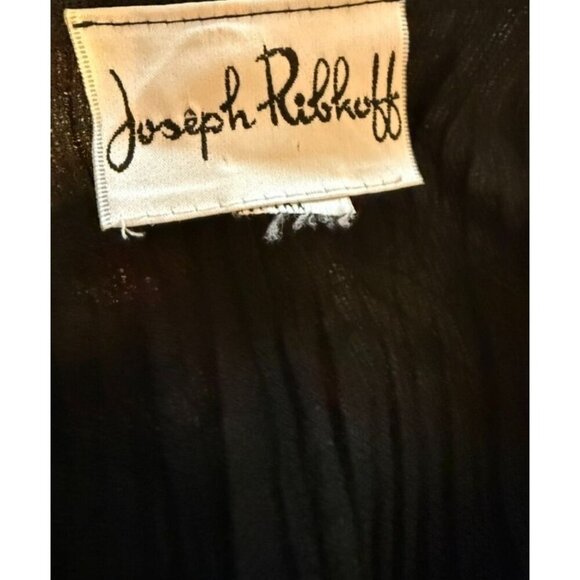 Joseph Ribkoff Black Rough Textured Short Sleeve Blouse Lightweight & Semi-Sheer - Picture 3 of 3